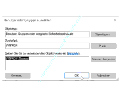 Offlinedateien Tutorial: Arbeitsordnerberechtigung für das eigene Benutzerkonto hinzufügen