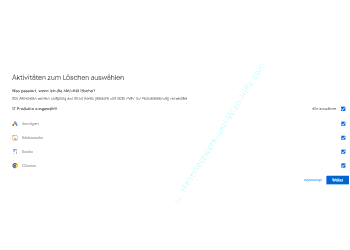 Aufgezeichnete Aktivitäten zum Löschen auswählen