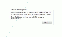 Die Windows 7 Auslagerungsdatei anpassen - Virtueller Speicher, Buton Ändern