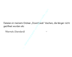 Auswählen, wann die Dateien aus dem Ordner Downloads gelöscht werden sollen