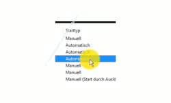 Windows 10 Netzwerk Tutorial - Warum werden Computer nicht im Netzwerk bzw. in der Netzwerkumgebung des Windows 10 Explorer angezeigt - Auswahlliste für den Starttyp eines Dienstes 