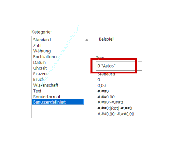Beispiel für ein benutzerdefiniertes Format