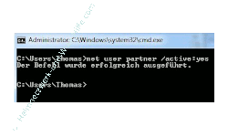 Windows 7 Benutzerkonten schnell aktivieren und deaktivieren - Benutzerkonto aktiviert