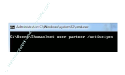 Windows 7 Benutzerkonten schnell aktivieren und deaktivieren - Benutzerkonto mit net user Befehl aktivieren
