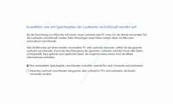 Windows 10  Tutorial - Datenträger, USB-Stick und externe Laufwerke sicher mit BitLocker verschlüsseln! - Option, Auswählen wie viel Speicherplatz des Laufwerks verschlüsselt werden soll 