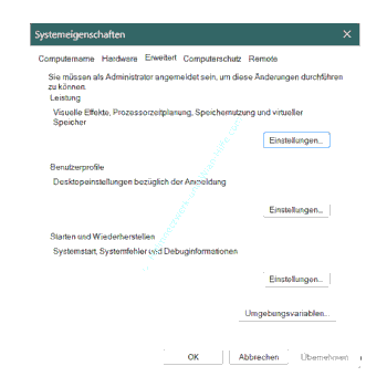Das alt bekannte Windows-Fenster Systemeigenschaften