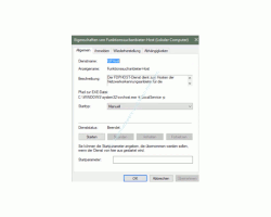 Windows 10 Netzwerk Tutorial - Warum werden freigegebene Ordner (Freigaben) im Netzwerk nicht angezeigt? - Das Konfigurationsfenster eines Windows Dienstes 