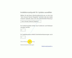 Windows 10 Tutorial - Die Bandbreite für im Hintergrund stattfindende Downloads begrenzen - Das Konfigurationsfenster Installationszeitpunkt für Updates auswählen 
