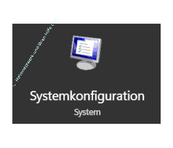 Das Tool Systemkonfiguration über den Windows Suchbereich finden und starten