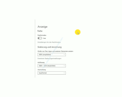 Windows Tutorial - Der Nachtmodus und die individuelle Skalierung von Desktopelementen - Das Konfigurationsfenster Anzeige 