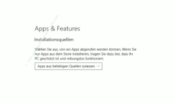 Windows 10 Tutorial - Nicht löschbare Apps mit Hilfe der PowerShell Kommandozeile löschen - Das Konfigurationsfenster Apps und Features 