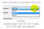 Datenträger von FAT 32 in das NTFS Format formatieren 