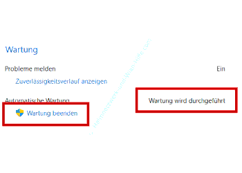 Den aktiven Wartungsprozess anzeigen lassen