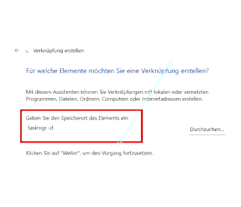 Den alten Task-Manager über eine Verknüpfung aufrufen