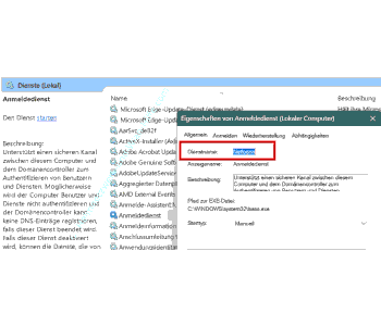 Den Dienstnamen eines Dienstes in Windows anzeigen lassen