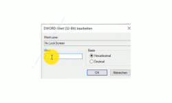 Windows 10 Tutorial - Den Sperrbildschirm (Home oder Professional) deaktivieren - Den Dword-Wert NoLockScreen von 0 auf 1 ändern 