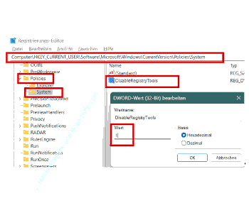 Den neuen Registrywert DisableRegistryTools erstellen