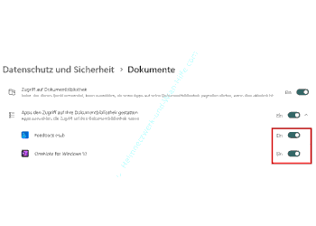 Den Zugriff einer einzelnen App auf die Dokumentenbibliothek erlauben oder verbieten