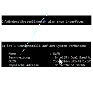 Der Befehl netsh wlan show interfaces