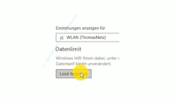 Windows 10 Tutorial - Den automatischen Download von Update-Dateien verhindern - Der Button Limit festlegen im Netzwerk Konfigurationsfenster Datenlimit 
