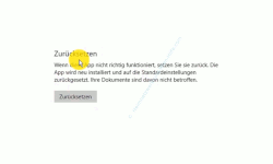 Windows 10 Tutorial - Standard Apps ohne Neuinstallation auf Originalzustand zurücksetzen - Der Button Zurücksetzen einer App 
