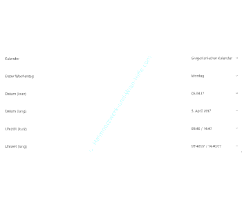 Der Konfigurationsbereich zum Ändern von Datums- und Uhrzeitformaten in der Taskleiste