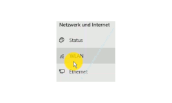 Windows 10 Tutorial - Den automatischen Download von Update-Dateien verhindern - Der Menüpunkt Wlan im Konfigurationsfenster Netzwerk und Internet 