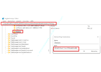 Der Wert f81e9010-6ea4-11ce-a7ff-00aa003ca9f6 in der Registry für die Anzeige des Freigaberegisters von Ordnern