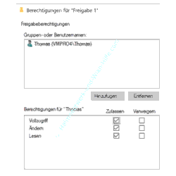  Detaillierte Freigabeberechtigungen festlegen 