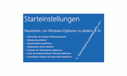 Windows 10 Tutorial - Windows 10 im abgesicherten Modus starten, um Probleme mit Treibern, Schadsoftware oder Viren schnell zu lösen! - Die Ansicht der Starteinstellungen im Wiederherstellungs- und Reparaturoptionenmenü 