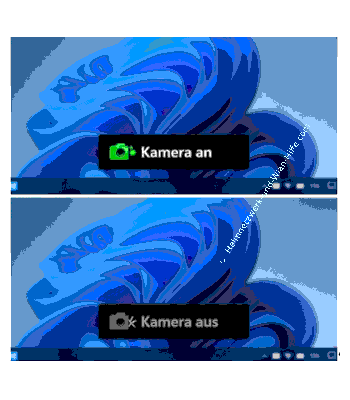 Die Anzeige Kamera an und Kamera aus auf dem Windows-Bildschirm