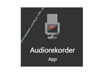 Die Audiorekorder-App über das Suchfeld aufrufen und starten