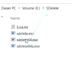 Windows 10 sdelete-Tutorial: Die ausführbaren Programmdateien von sdelete