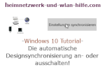 Windows 10 Tutorial - Die automatische Synchronisierung von Designelementen an- oder ausschalten!