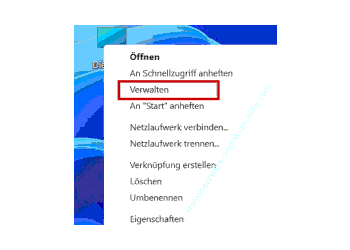 Die Computerverwaltung über das Kontextmenü von Dieser PC öffnen
