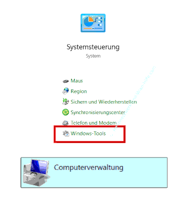 Die Computerverwaltung über die Systemsteuerung öffnen