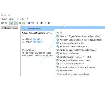 Die Diensteverwaltung services.msc von Windows