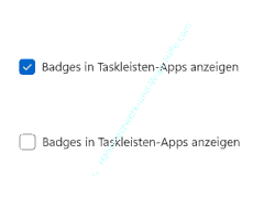 Die Einstellung Badges in Taskleisten-App anzeigen abschalten