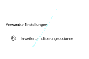 Die Einstellungen für die erweiterten Indizierungsoptionen aufrufen