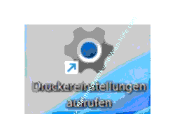 Die fertig erstellte Verknüpfung für den Aufruf der Druckersystemeinstellungen