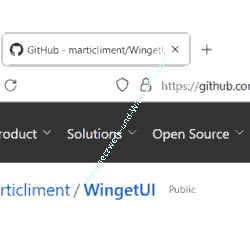 Die github Website von WingetUI