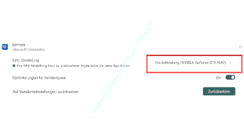 Die Höchstleistung für ein Spiel oder eine Anwendung im Spielemodus aktivieren