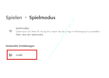 Die Kategorie Grafik im Konfigurationsbereich Spielmodus
