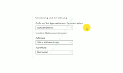 Windows Tutorial - Der Nachtmodus und die individuelle Skalierung von Desktopelementen - Die Konfiguration Skalierung und Anordnung von Text, Apps und Elementen 