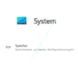 Die Konfigurationsseite für die Speicherplatzkonfiguration aufrufen