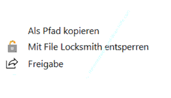 Die Kontext Menüfunktion – Mit File Locksmith entsperren