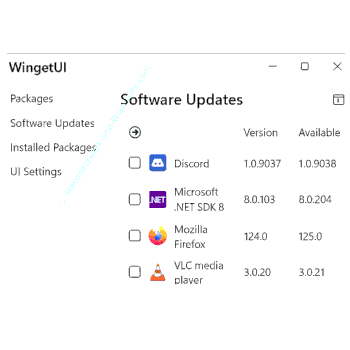 Die Oberfläche des Programms WingetUI