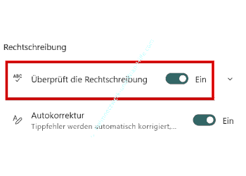 Die Optionen für die Aktivierung der Rechtschreibprüfung im Editor anzeigen