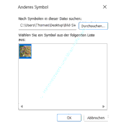 Die selbst erstellte ico-Datei als Verknüpfungssymbol auswählen