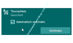 Wlan-Netzwerk Tutorial: Die Option Automatisch verbinden